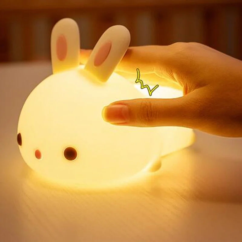 USB Rechargeable Touch Sensor RGB LED Rabbit Night Light